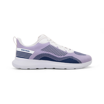 Purple and white sneaker with 'Mintar' branding on a white background