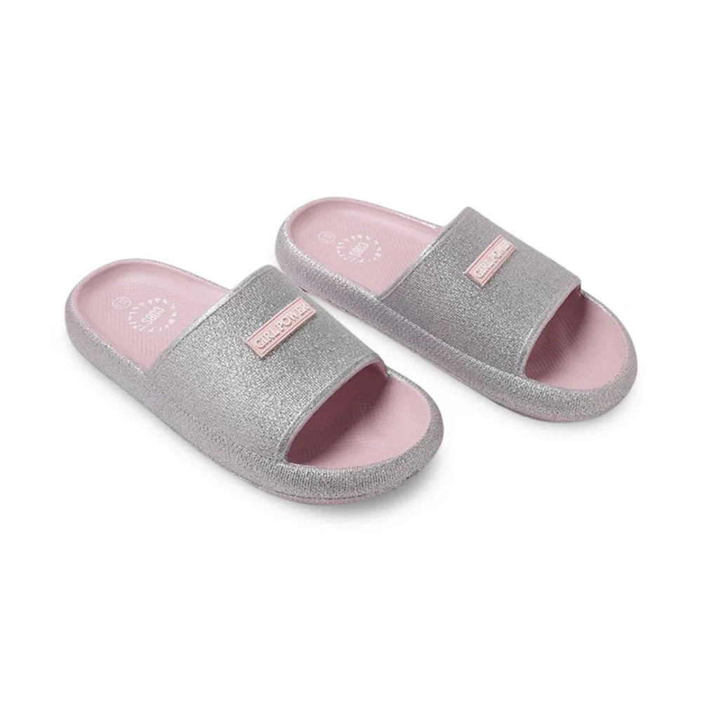 Glitter Silver Nicole Slides