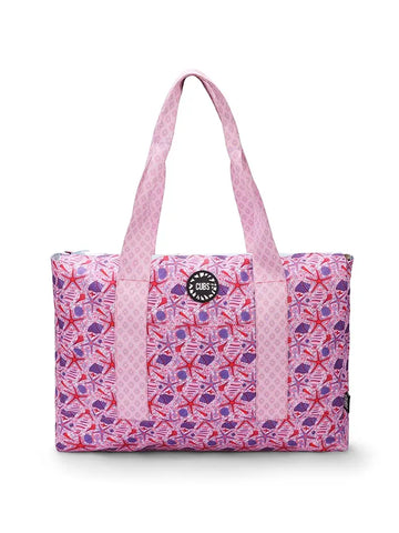 Bluish Tie Dye and Pinky Stars Double Face Tote Bag