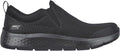 Black slip-on sneaker with brand logo on a white background